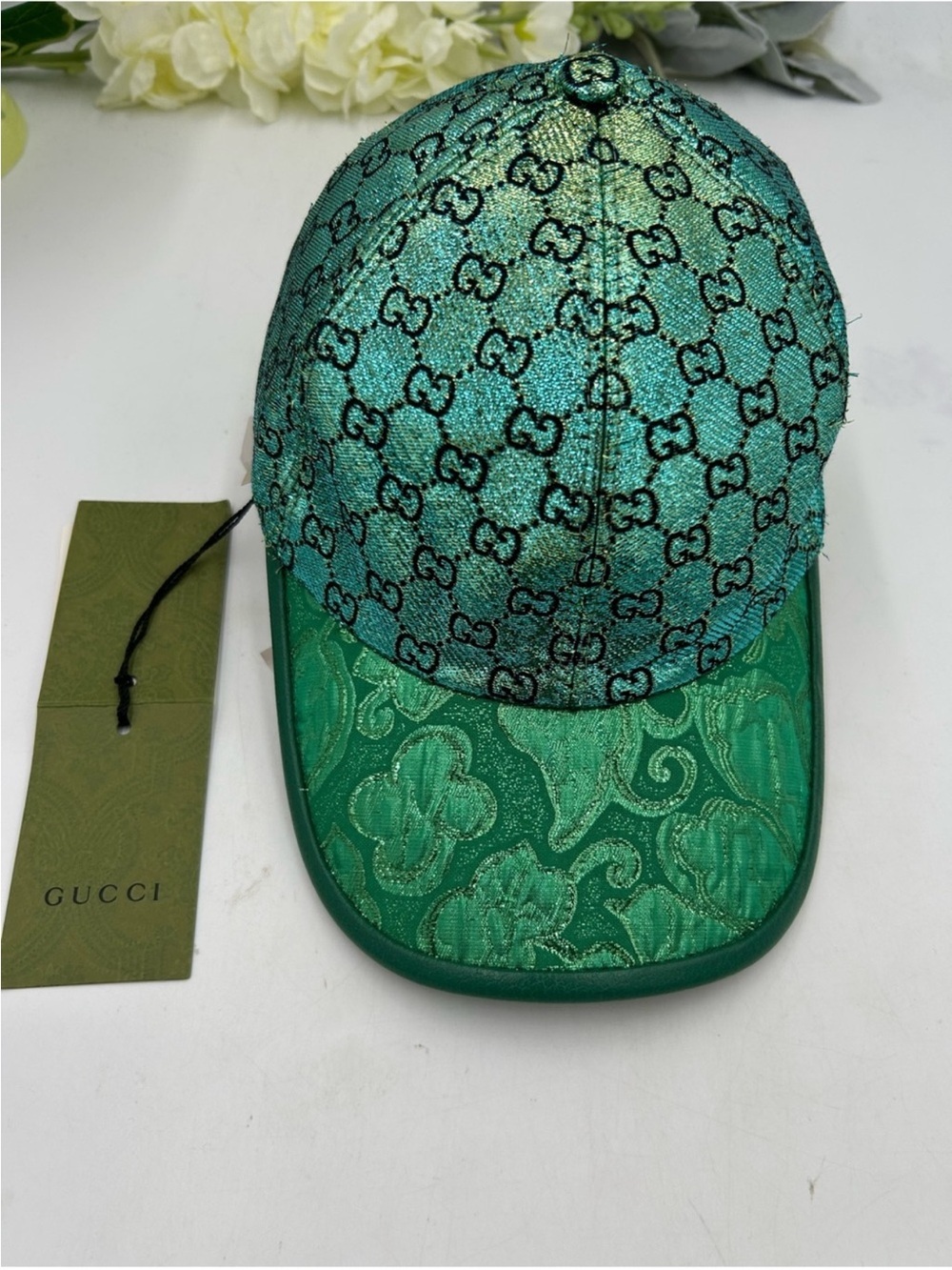 Unisex Gucci GG metallic jacquard lame baseball cap size medium adjustable
